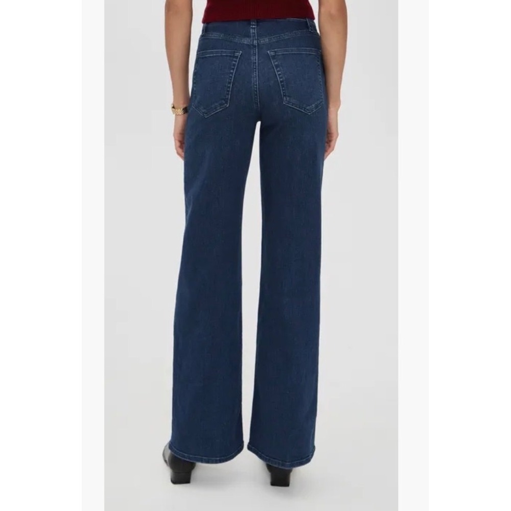 FRAME Le Slim Palazzo Jeans Trick Wash High Rise Wide Leg Denim Size 32 - Picture 6 of 15
